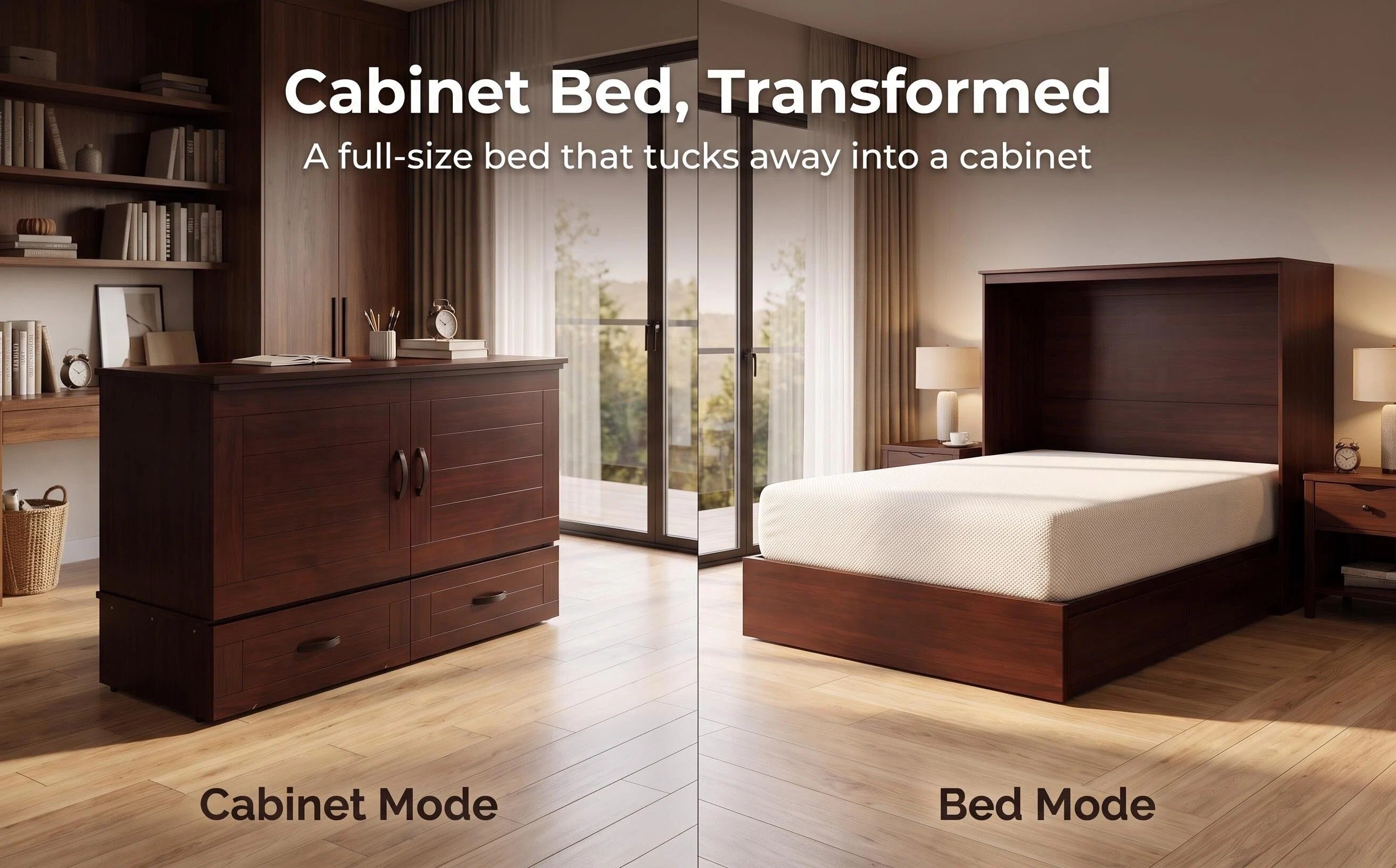 Convertible Cabinet Murphy Bed Space Saving Fold‑Out Cabinet Bed
