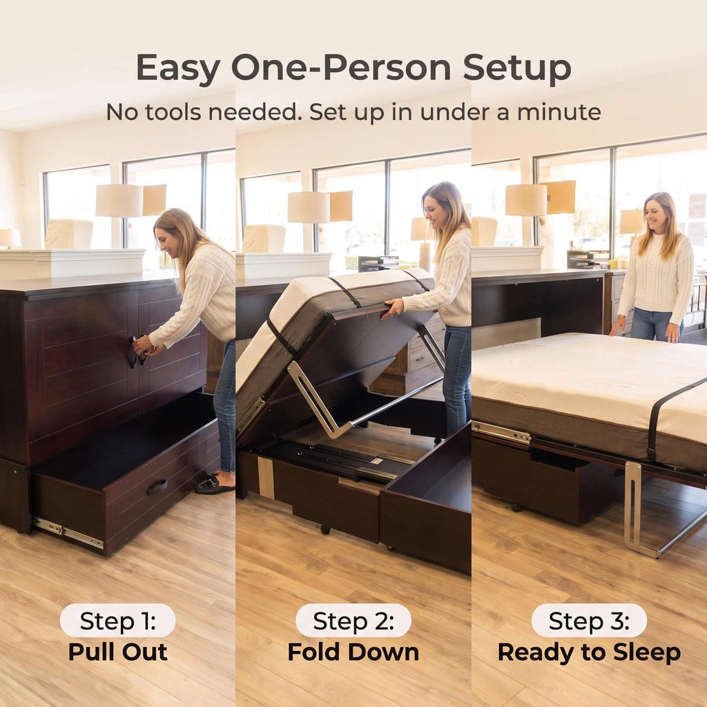 Convertible Cabinet Murphy Bed Space Saving Fold‑Out Cabinet Bed