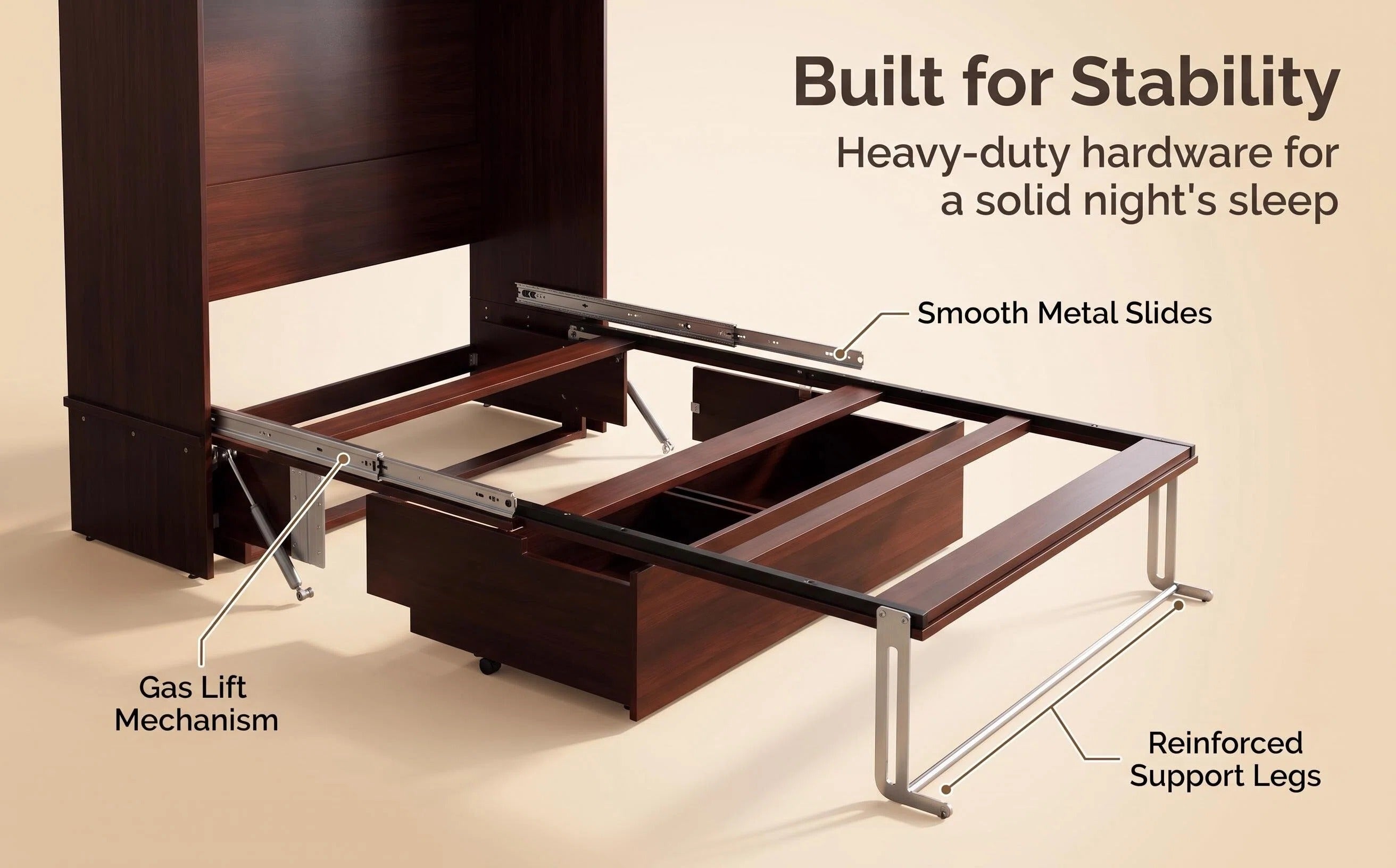 Convertible Cabinet Murphy Bed Space Saving Fold‑Out Cabinet Bed