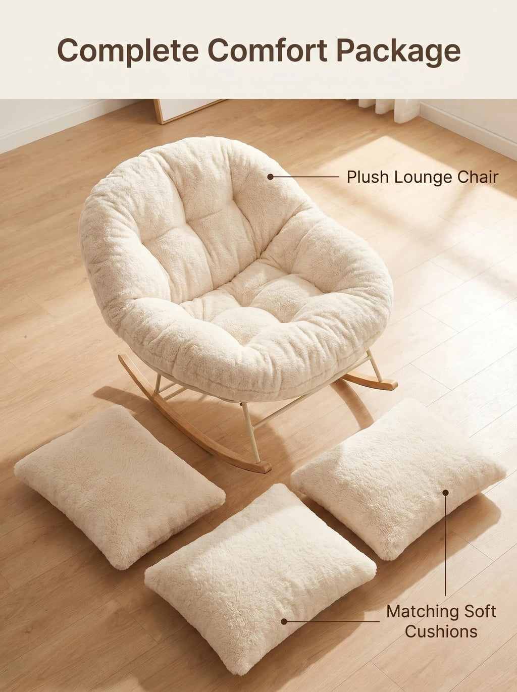Cozy Woven-Cushion Rocking Accent Chair