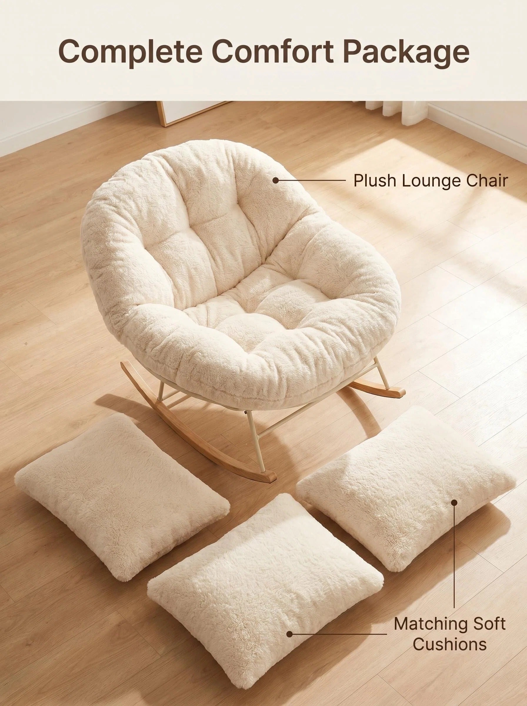 Cozy Woven-Cushion Rocking Accent Chair