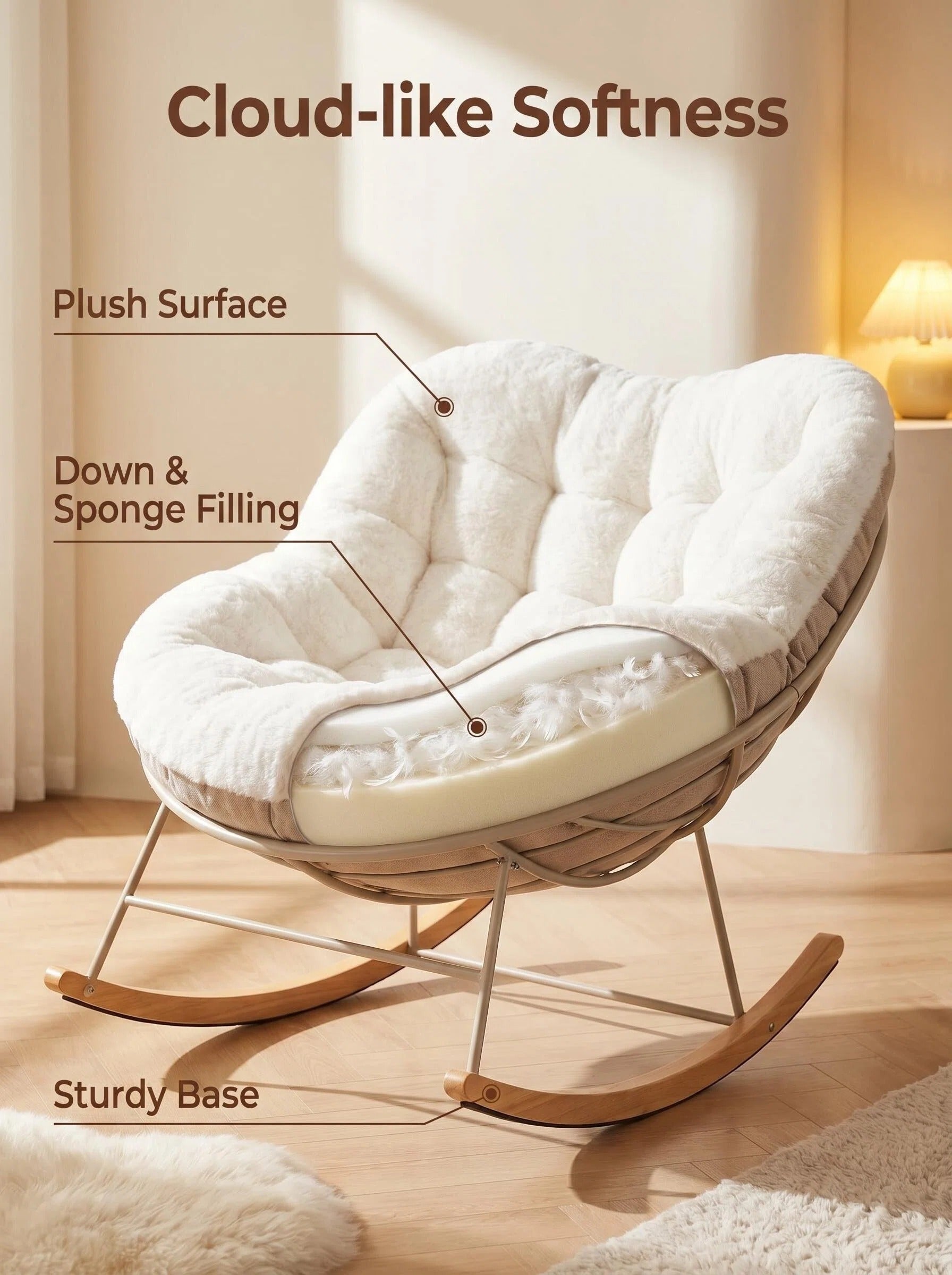 Cozy Woven-Cushion Rocking Accent Chair