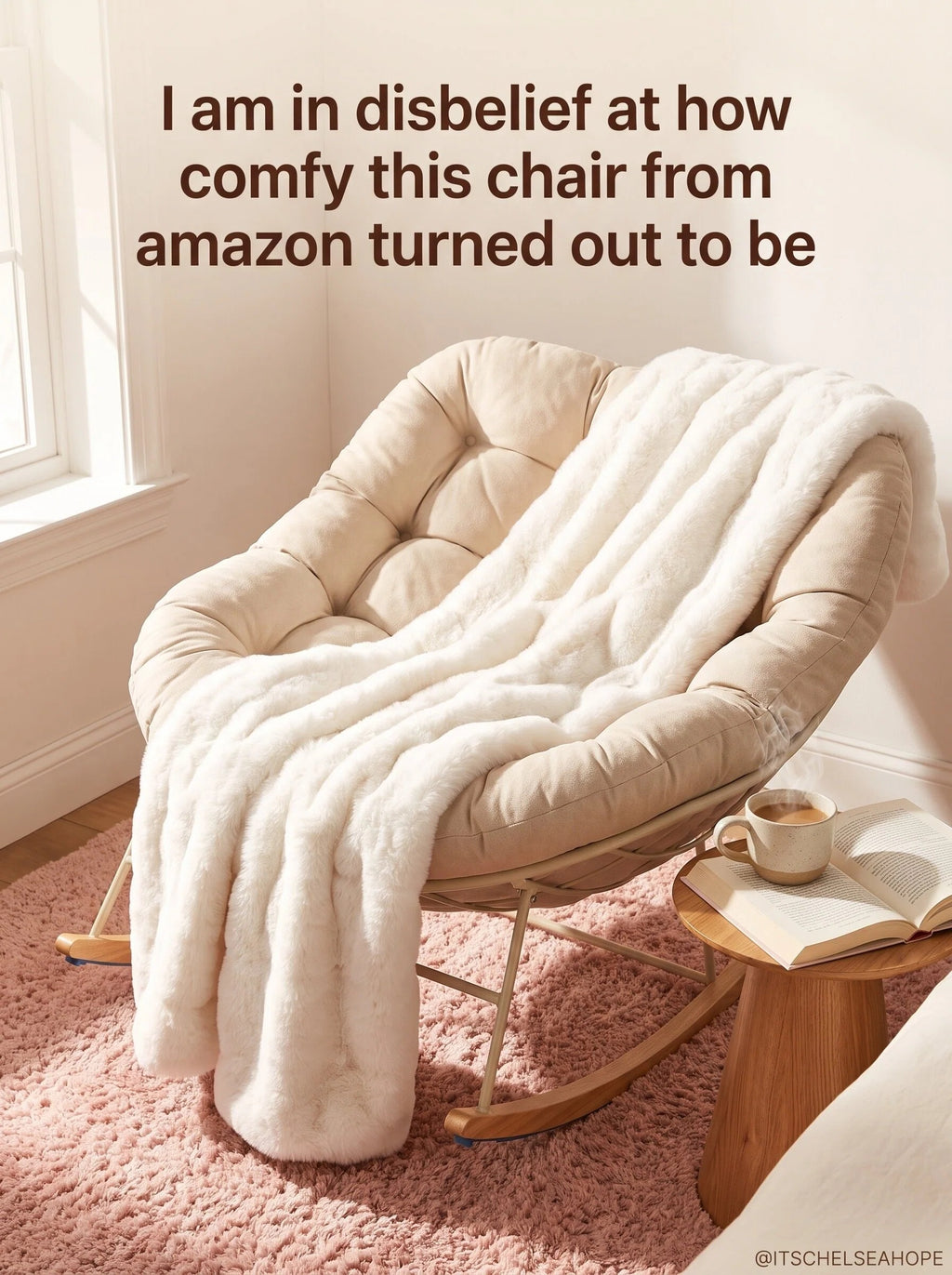 Cozy Woven-Cushion Rocking Accent Chair