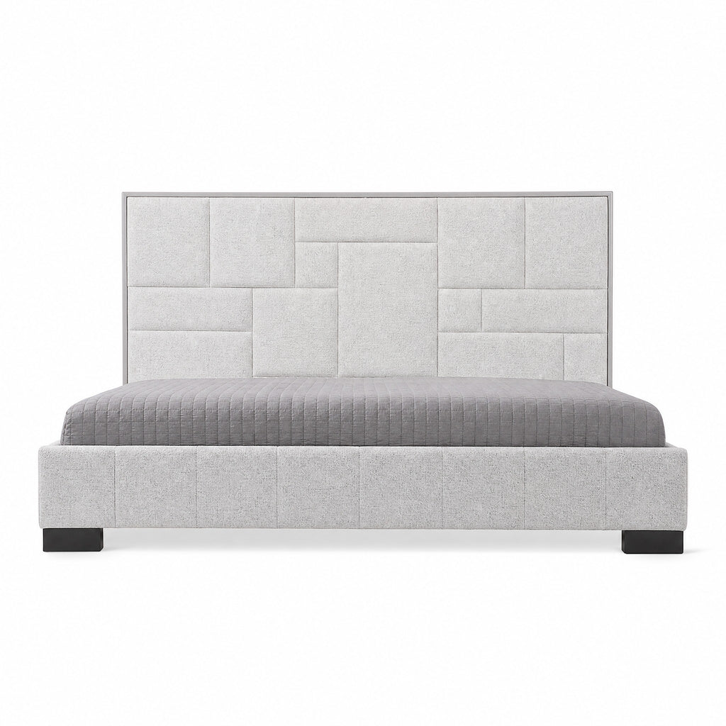Upholstered Hydraulic Lift Storage Bed Frame With LED Light