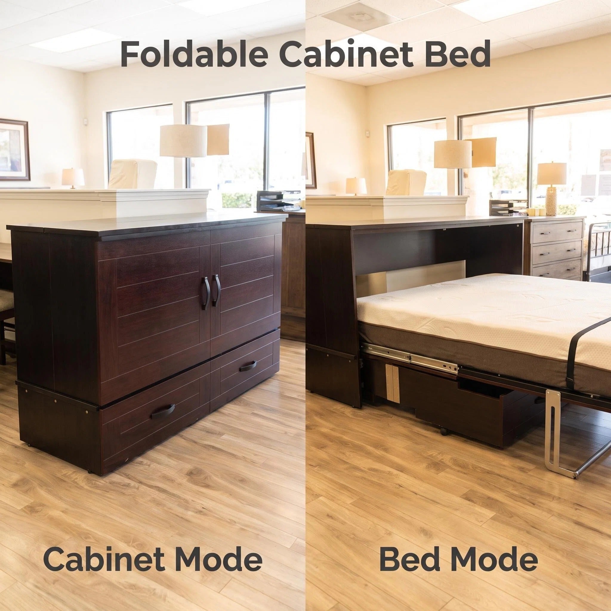 Convertible Cabinet Murphy Bed Space Saving Fold‑Out Cabinet Bed